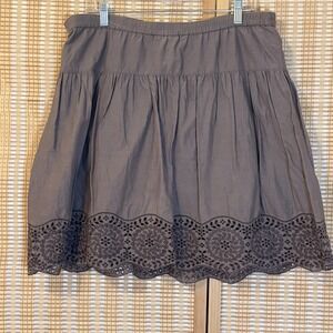 Old Navy Womens M Skirt Mini Lined Army Green Elastic Waist Lace Boho Western